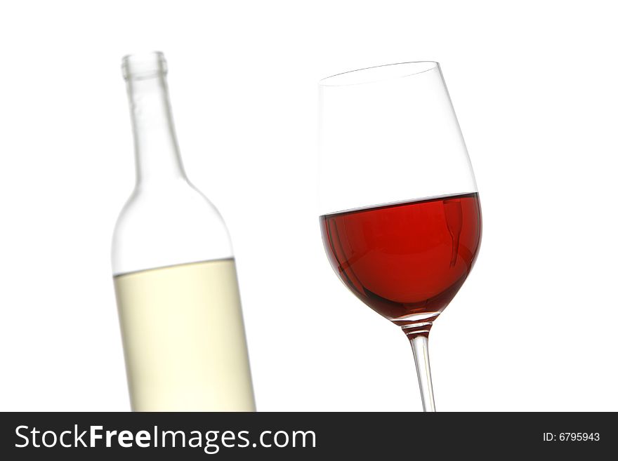 Two wine bottle red and white. Two wine bottle red and white