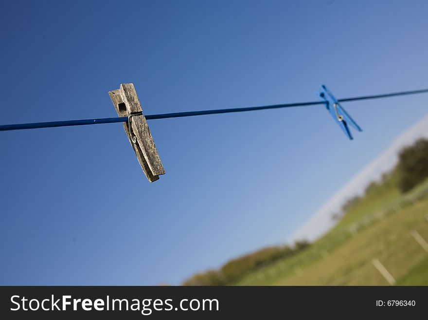 Clothes Pins on a Background