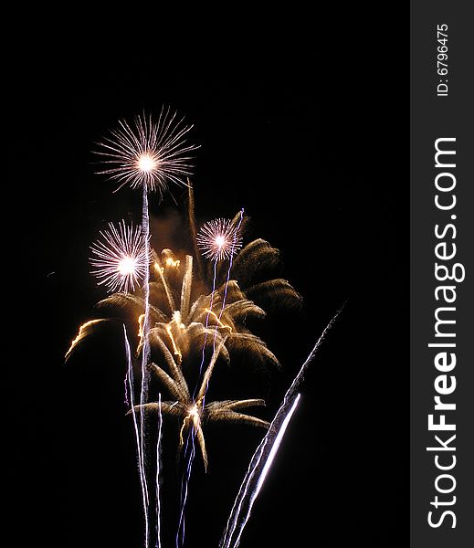 Large festive firework on a black background. Large festive firework on a black background