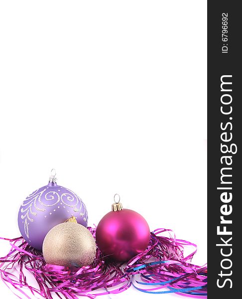 Background with a christmas-tree decoration different color.