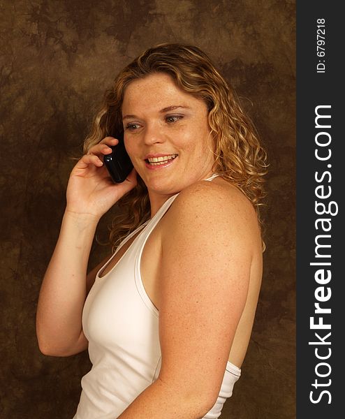 Model Talking On A Cellphone