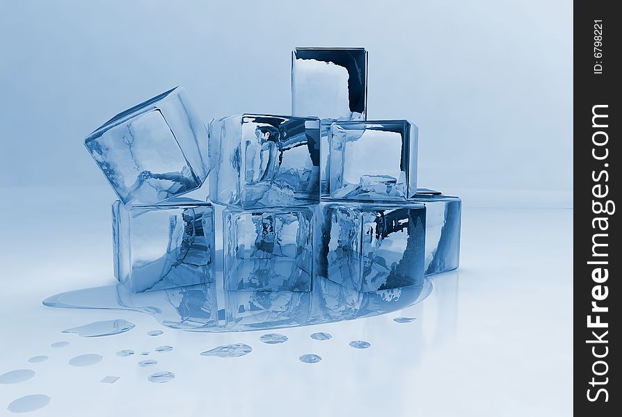 3d render of ice cubes. 3d render of ice cubes