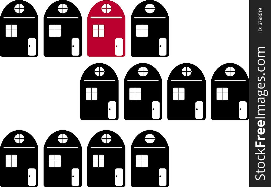 Choose your special house. Real estate illustration