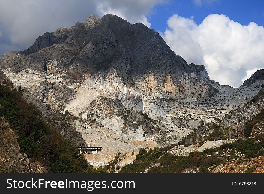 White marble quarry. carrara, italy