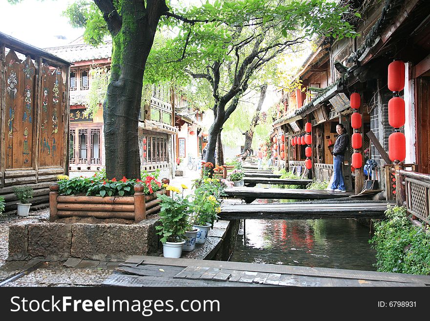 The bar stays in the lijiang ago-old city adorned by minority characteristic. The bar stays in the lijiang ago-old city adorned by minority characteristic.