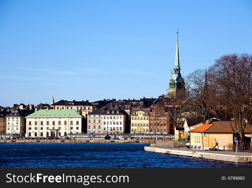 Classical view of winter Stockholm City. Classical view of winter Stockholm City