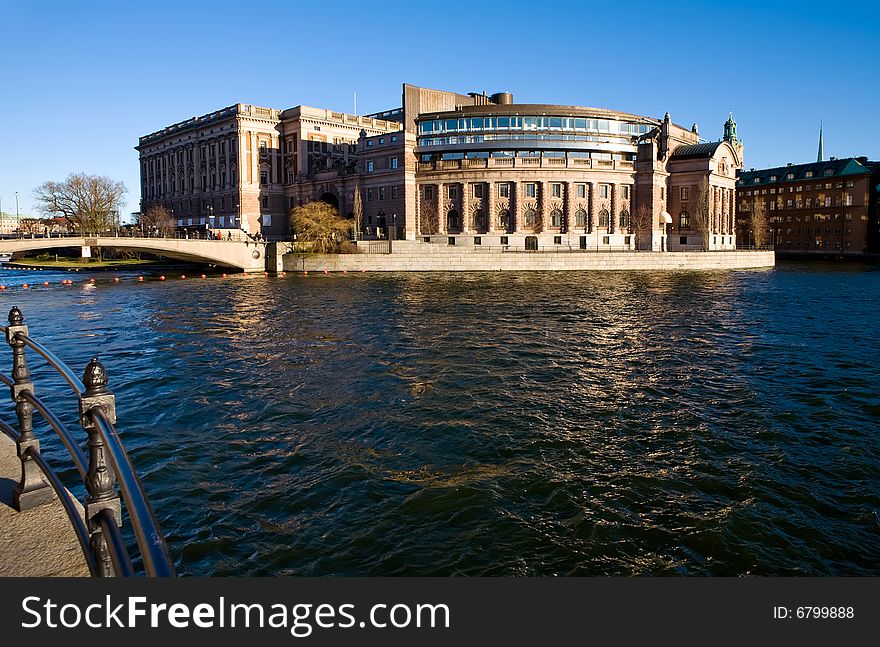 Classical view of winter Stockholm City. Classical view of winter Stockholm City