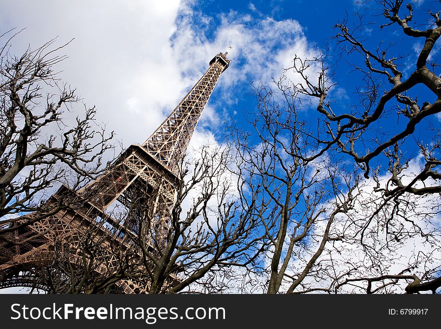 Beautiful View Of The Eiffel Tower In Paris