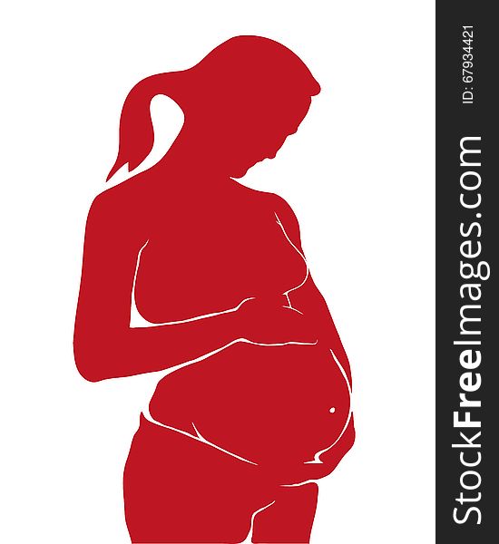 Vector illustration Pregnant on a white background