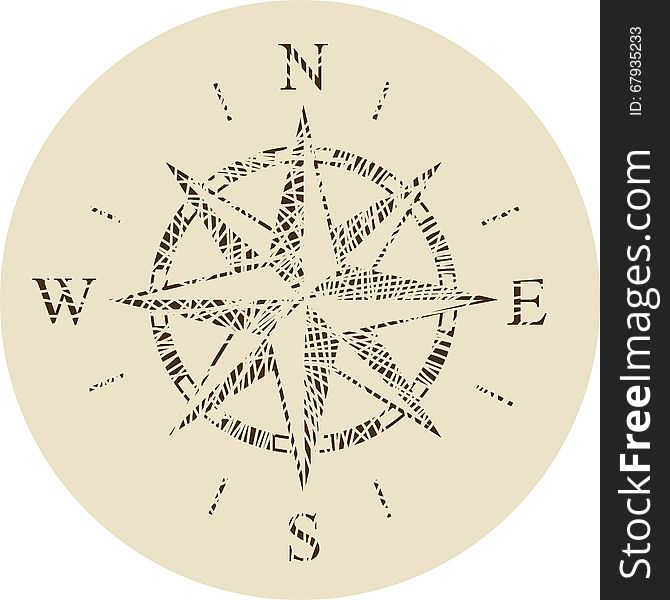 Vector image of the wind rose