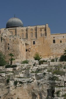El Aqsa Mosque,Ophel Archaelogical Park Stock Photo