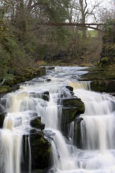 Waterfall And Bridge Royalty Free Stock Image