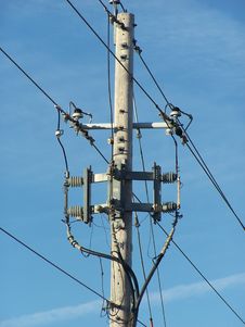 Three Phase Underground Riser Pole Royalty Free Stock Images Three Phase Underground Riser Pole Royalty Free Stock Images