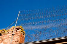 Barbed Wire Fence Stock Image