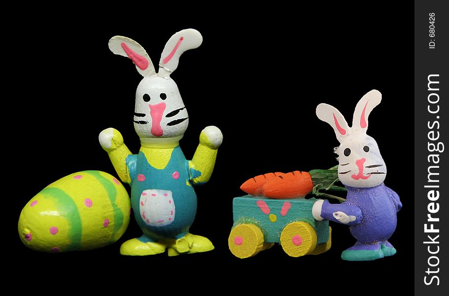 Easter Rabbits On Black Backdrop 1