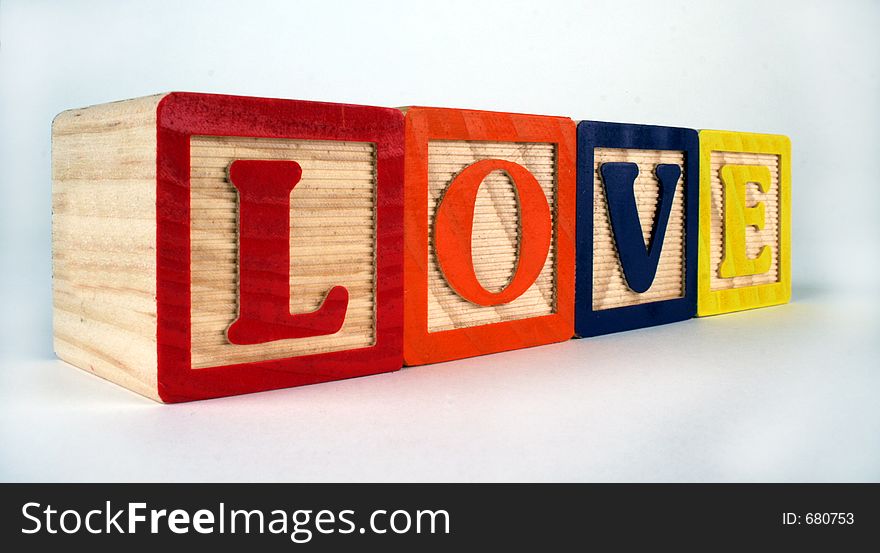 Blocks spelling out love. Blocks spelling out love.