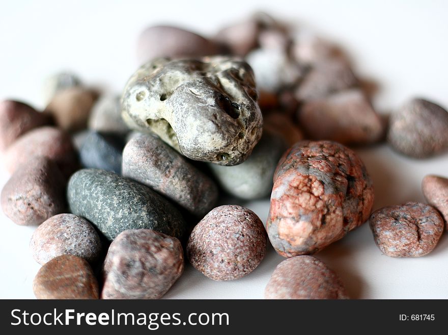 Ocean Stones On Isolated Background