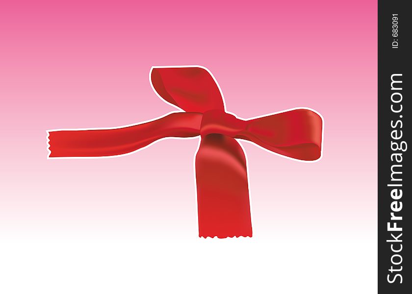 A red ribbon wrapped ready to be attached to a gift or a present for a loved one