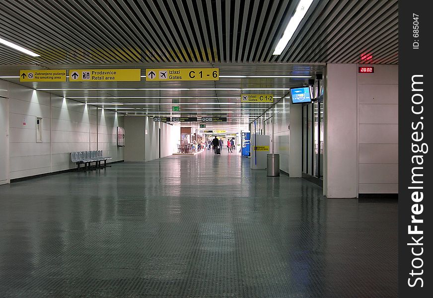 Empty aiport hall at the airport of Belgrade. Empty aiport hall at the airport of Belgrade