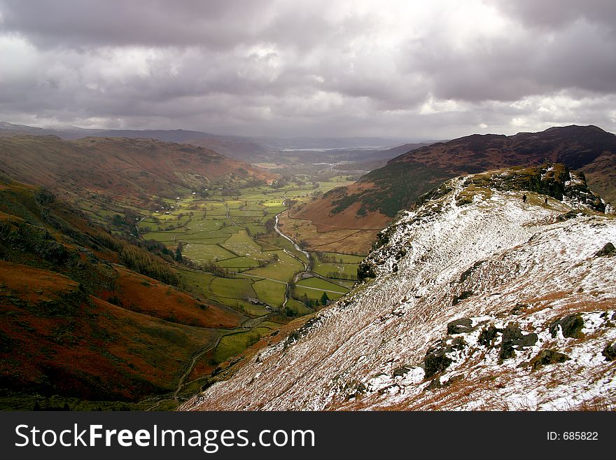 Langdale - picturesque valley in Cumbrian Mountains, UK. Langdale - picturesque valley in Cumbrian Mountains, UK