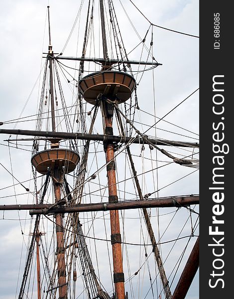 Close-up of a tall ship's mast. Close-up of a tall ship's mast