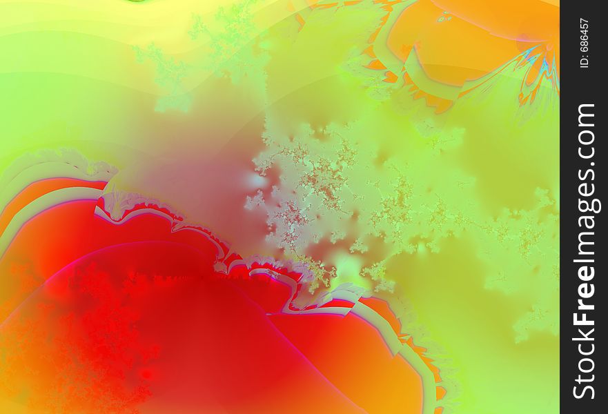 Red, yellow and green fractal. Red, yellow and green fractal