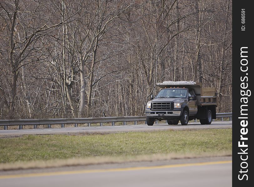 Small Dump Truck with Copy Space