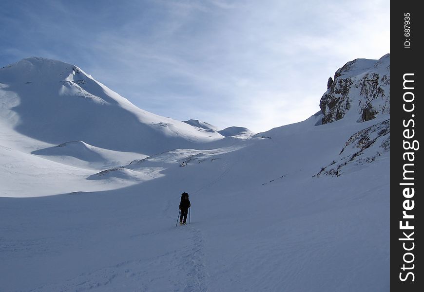 Hill and rock in Caucasus