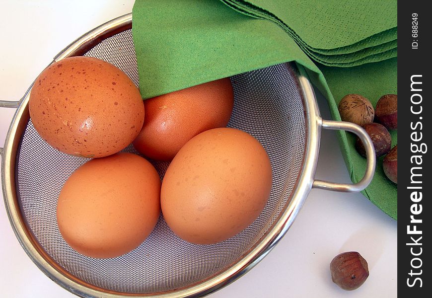 Freshly-laid eggs