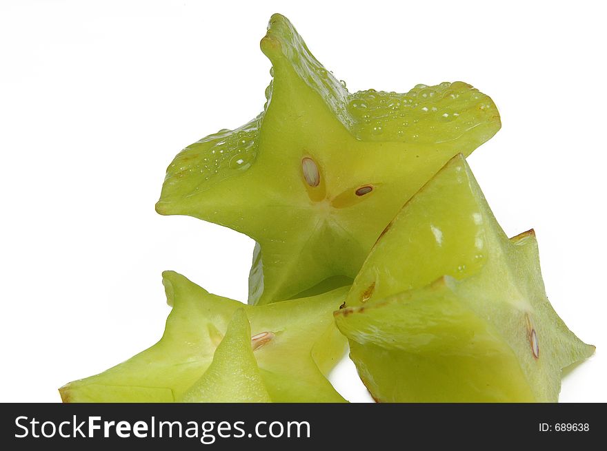 Carambola pieces close-up. Carambola pieces close-up