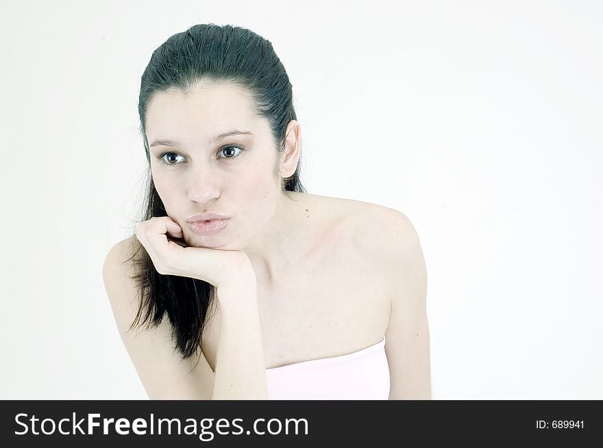 Portrait of a beautiful, young woman, with a perfect skin and sensual lips. Portrait of a beautiful, young woman, with a perfect skin and sensual lips