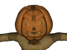 Pumpkin Head Scarecrow Stock Image