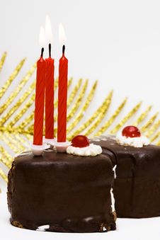 Cake With Candles Stock Image
