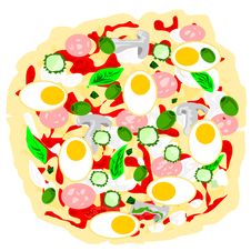 Multi Ingredient Pizza Vector Stock Photography Multi Ingredient Pizza Vector Stock Photography
