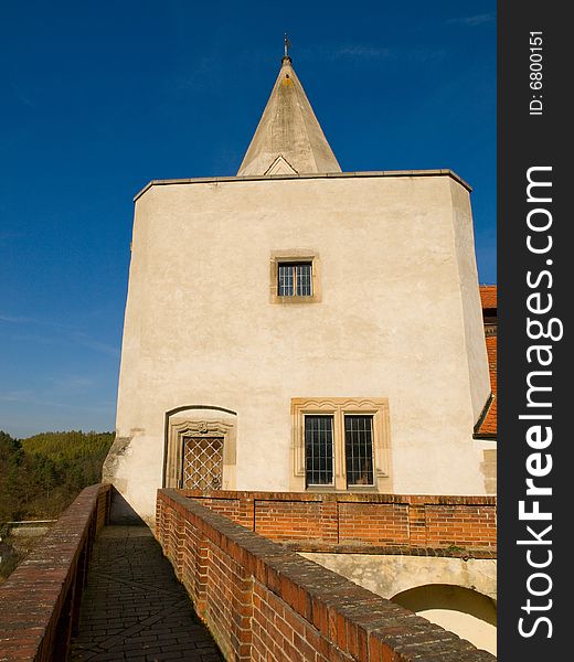 Picture of the detail of the citadel in the Krivoklat Castle in Czech Republic