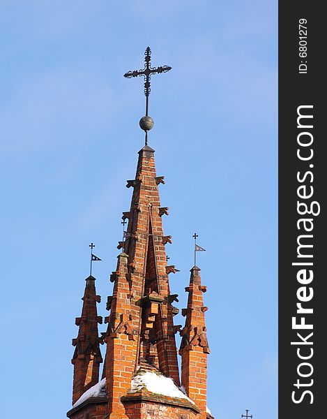 It is a old cross in Vilnius, Lithuania.