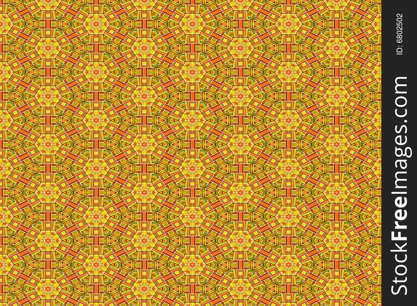 Retro pattern with abstract orange and yellow tiles. Retro pattern with abstract orange and yellow tiles