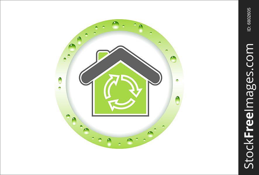 Fresh green house icon vector illustration. Fresh green house icon vector illustration