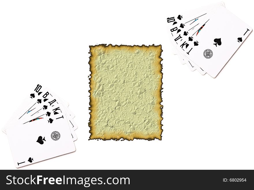 Pocker street five cards combo isolated