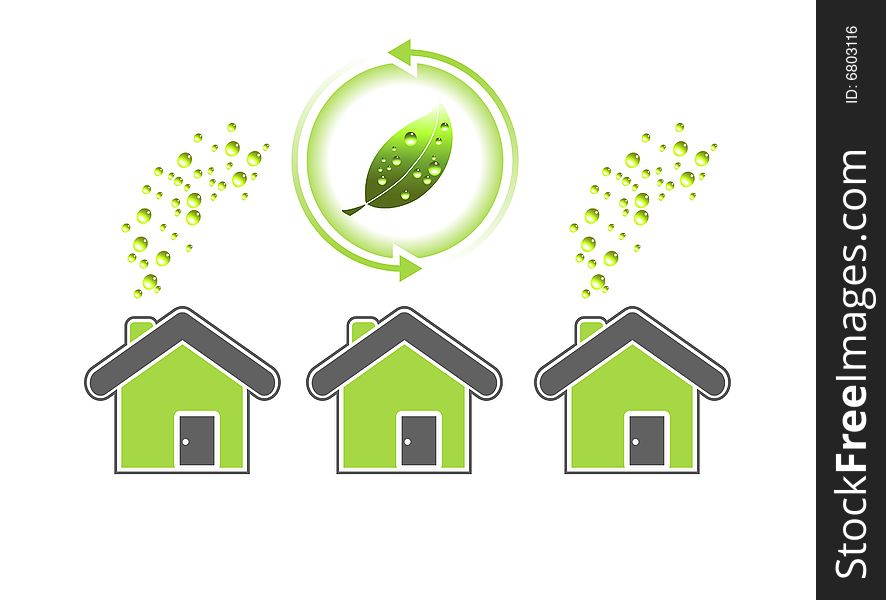Fresh green house icon vector illustration. Fresh green house icon vector illustration