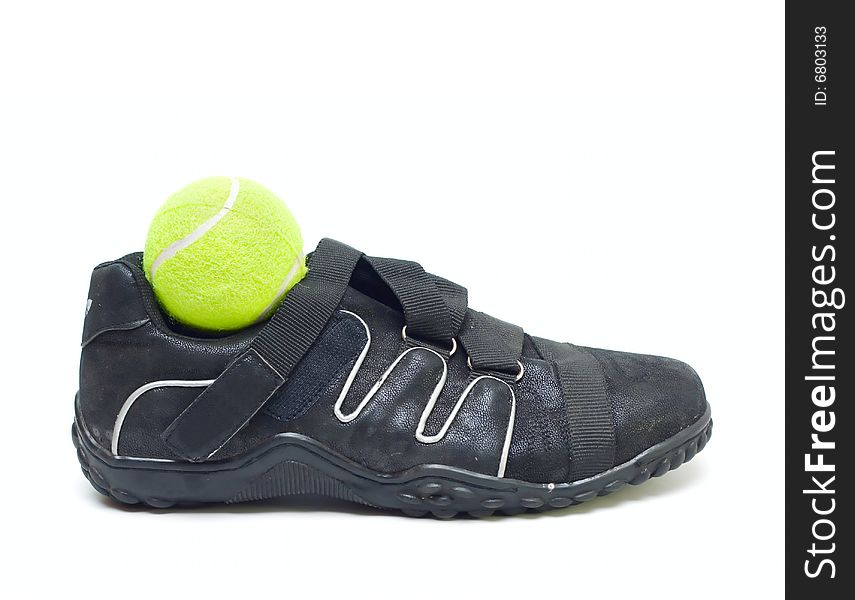 Sport shoe and ball