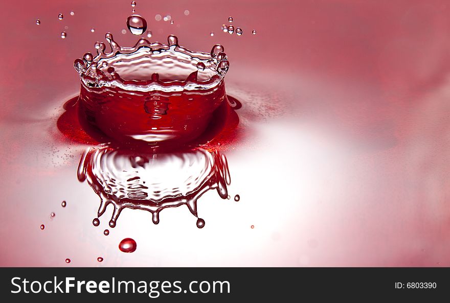 Beauty red liquid crown splash