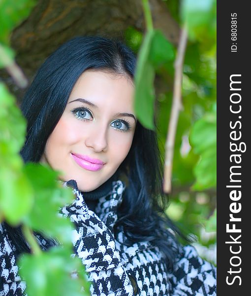 Portrait Beauty girl outdoor for your design