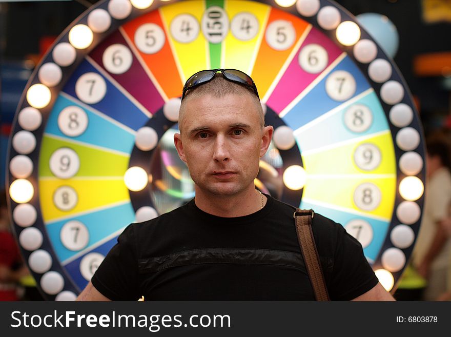 Portrait of man in a casino, Moscow. Portrait of man in a casino, Moscow