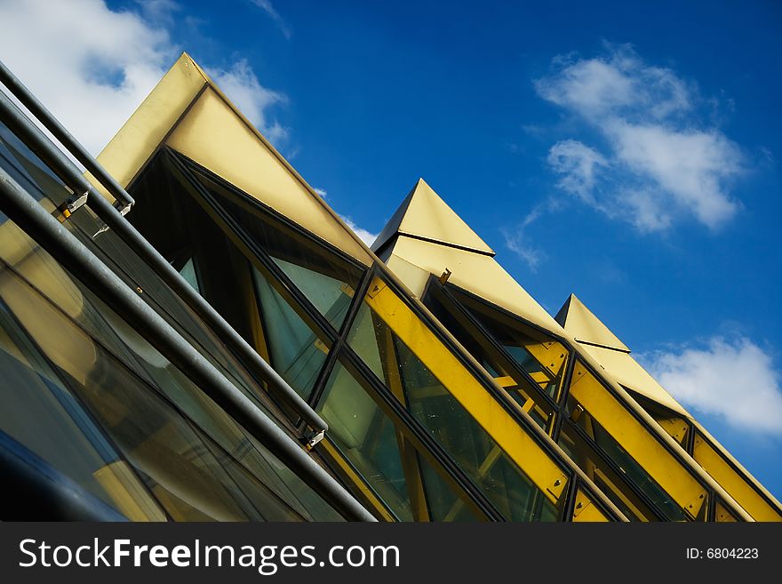 An abstract view of a pyramid-like structure. An abstract view of a pyramid-like structure