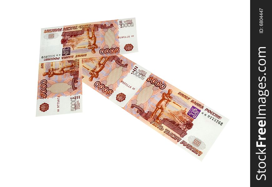 Russian  big money isolated on white