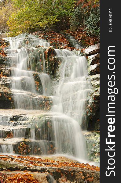 Image of cascading waterfall in the Shawangunk Mountains of lower New York State. Image of cascading waterfall in the Shawangunk Mountains of lower New York State.