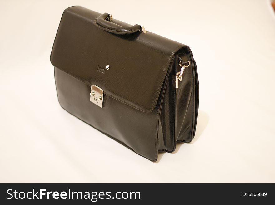 Isolated black weather briefcase on white background. Isolated black weather briefcase on white background