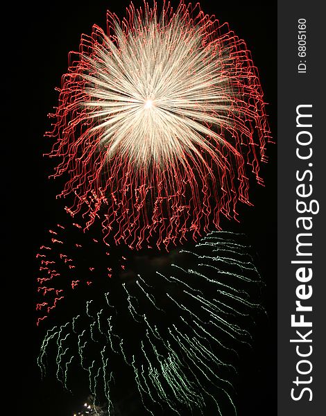 Time lapse image of fireworks. Time lapse image of fireworks.