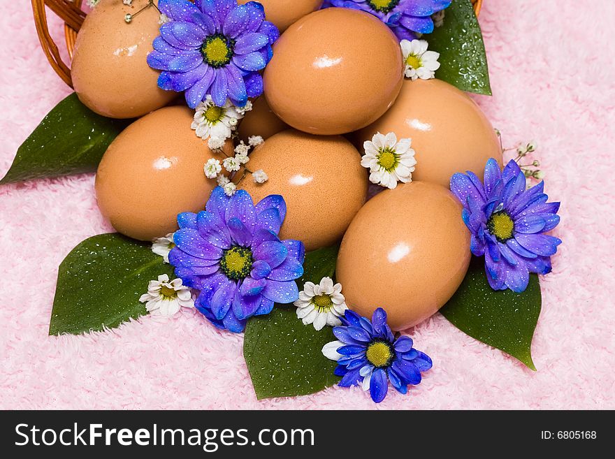 Easter egg with blue flowers. Easter egg with blue flowers